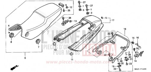 SEAT/REAR COWL CBR1000FL de 1990